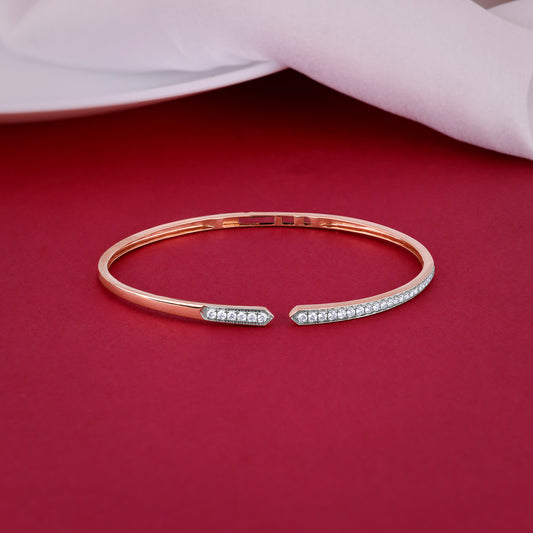 Rose Gold Wrist Wink Lab Grown Diamond Cuff Bracelet