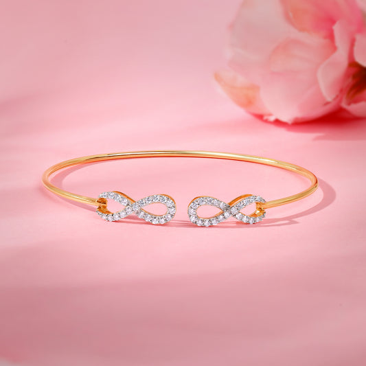 Gold Infinitra Lab Grown Diamond Cuff Bracelet