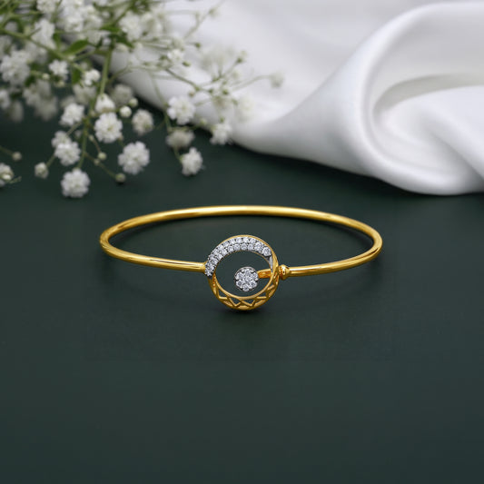 Gold Mesh Muse Lab Grown Diamond Bangle Bracelet