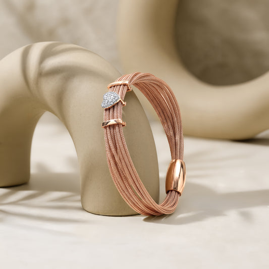 Rose Gold Heartbeat Lab Grown Diamond Bracelet