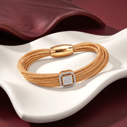 Gold Square Shine Lab Grown Diamond Bracelet