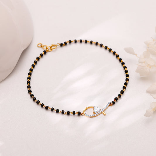 Gold Twirl Bliss Mangalsutra Diamond Bracelet