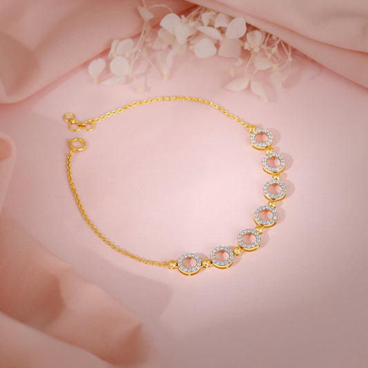 Gold Circular Glow Lab Grown Diamond Bracelet