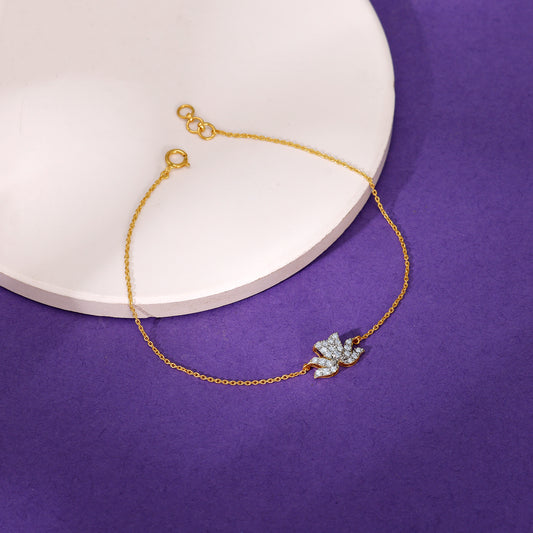 Gold Lotus Glow Lab Grown Diamond Bracelet