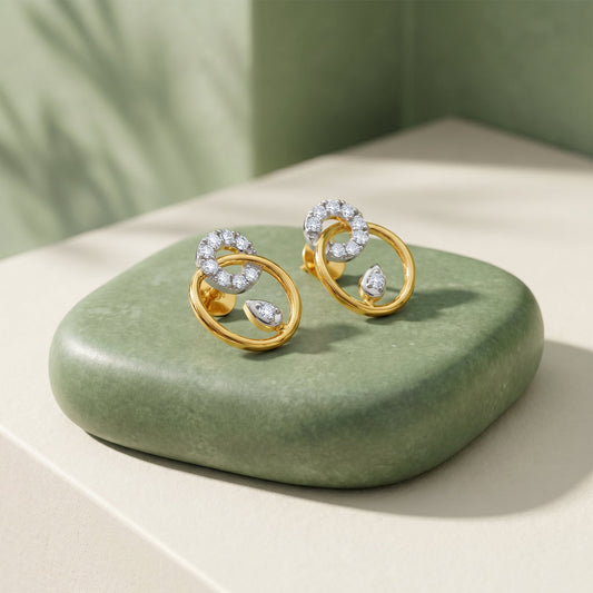 Gold Orbit Aveline Lab Grown Diamond Earrings