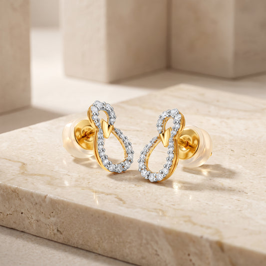 Gold Petite Orbit Lab Grown Diamond Earrings