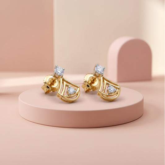 Gold Belle Arc Lab Grown Diamond Earrings