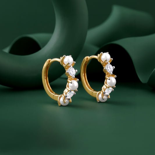 Gold Splendida Lab Grown Diamond Hoop Earrings