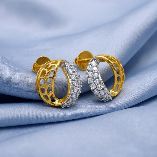 Gold Moonveil Lab Grown Diamond Earrings