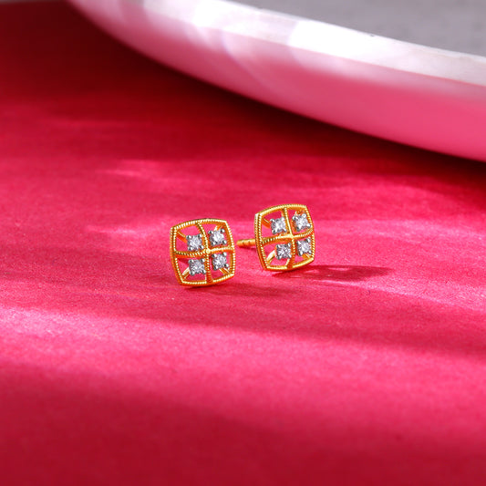 Lab_grown_diamond_Gold_Boxy_Diamond_Earrings