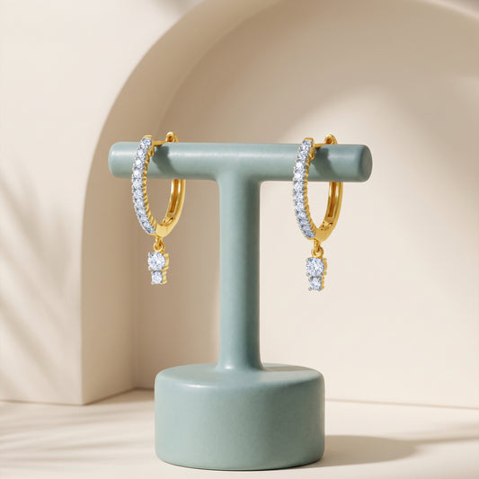 Gold Shimmering Glow Lab Grown Diamond Earrings