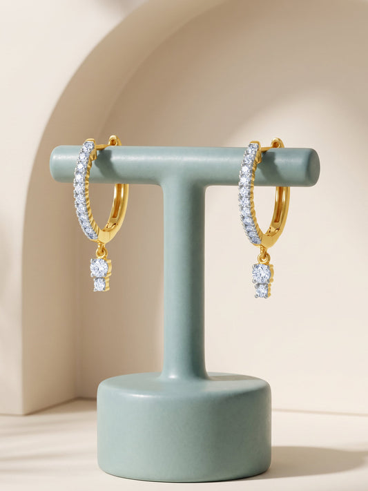 Gold Shimmering Glow Lab Grown Diamond Earrings