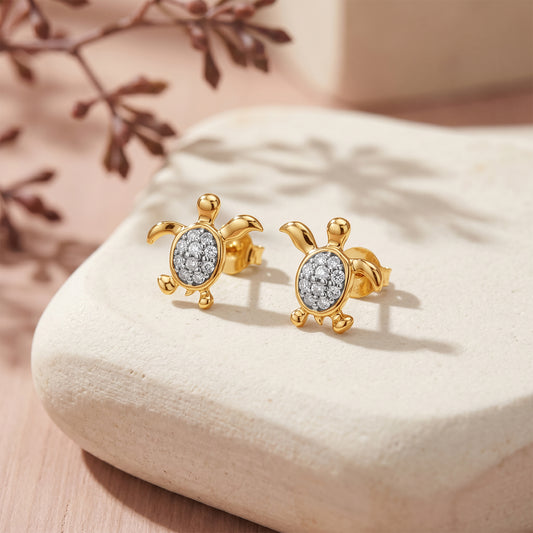 Gold Ocean Muse Lab Grown Diamond Earrings