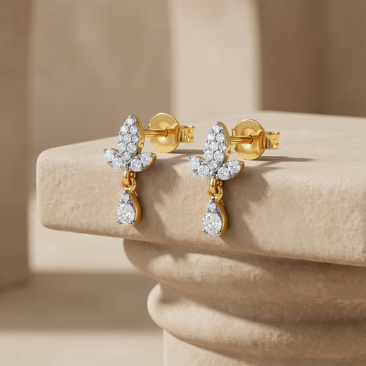 Gold Blossom Grace Lab Grown Diamond Earrings