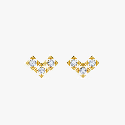 Gold Classic Shuriken Lab Grown Diamond Studs