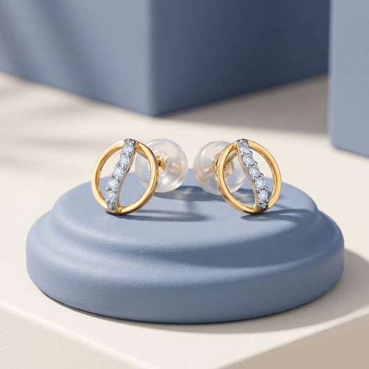 Gold Centre Stage Lab Grown Diamond Earrings