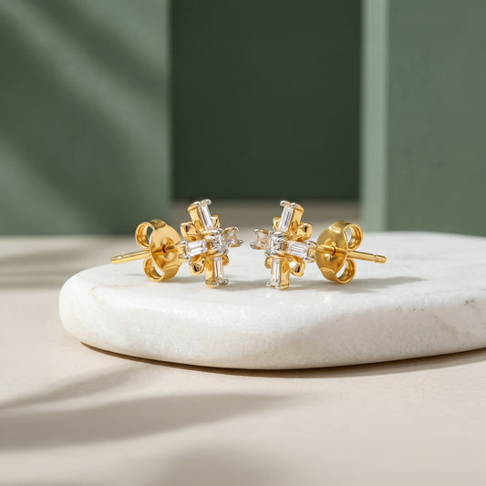 Gold Moonlit Horizon Lab Grown Diamond Earrings
