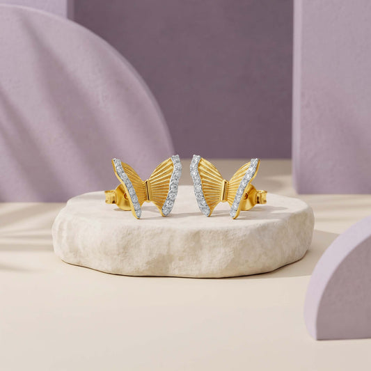 Gold Aurora Lab Grown Diamond Studs