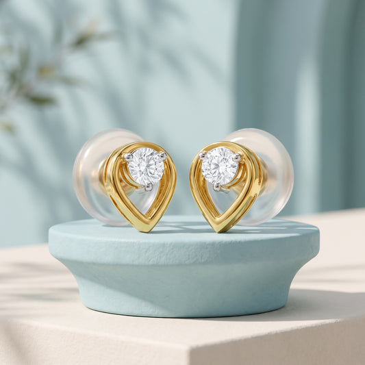 Gold Whisper Pear Lab Grown Diamond Earrings