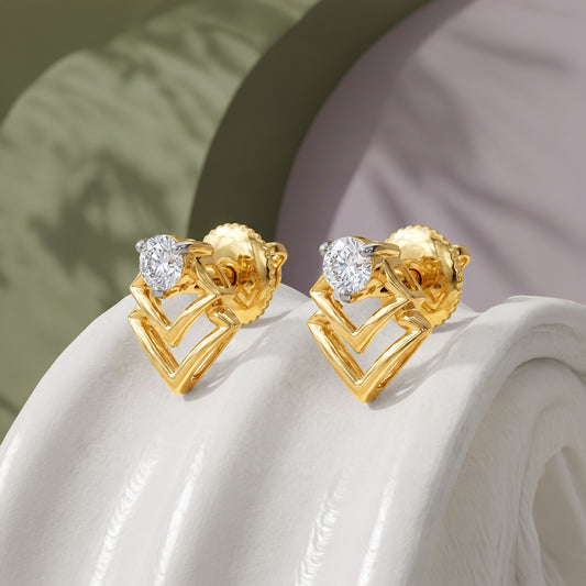 Gold Moonlit Reverie Lab Grown Diamond Earrings