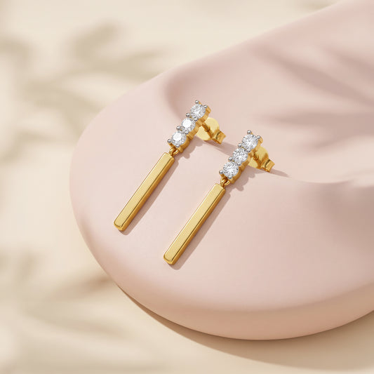Gold Distinctive Gleam Lab Grown Diamond Danglers
