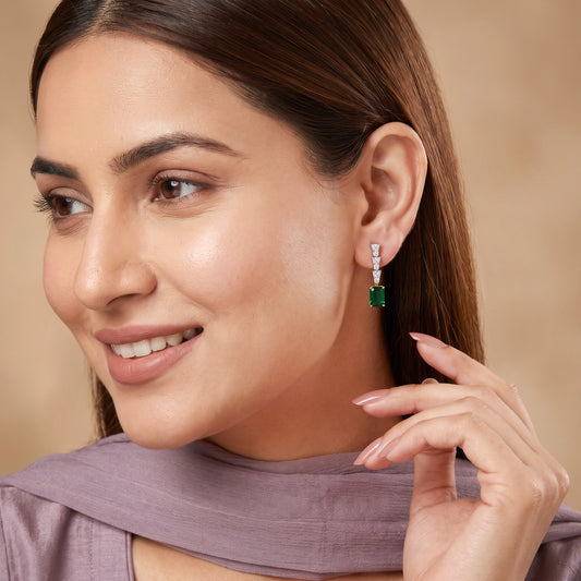 Gold Deepti Lab Grown Diamond Drop Earrings