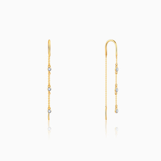 Gold Kaunis Diamond Sui Dhaga Earrings