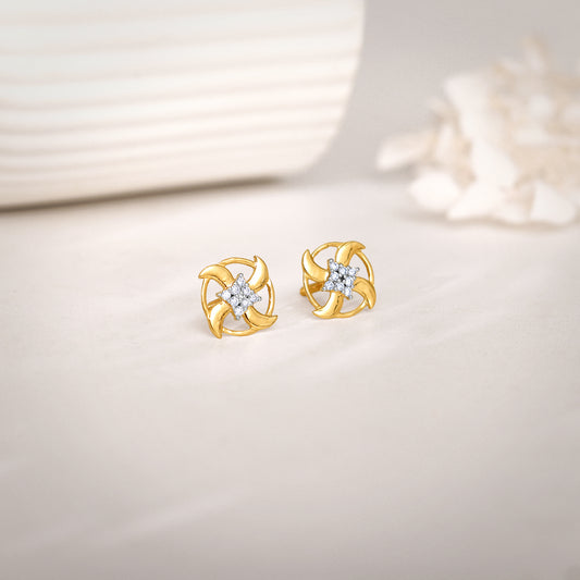 Gold Joy Whirl Lab Grown Diamond Earrings