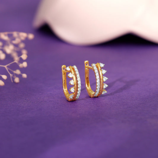 Gold Glitter Bomb Diamond Earrings