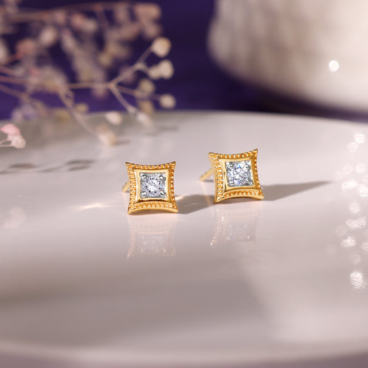 Gold Quad Diamond Studs