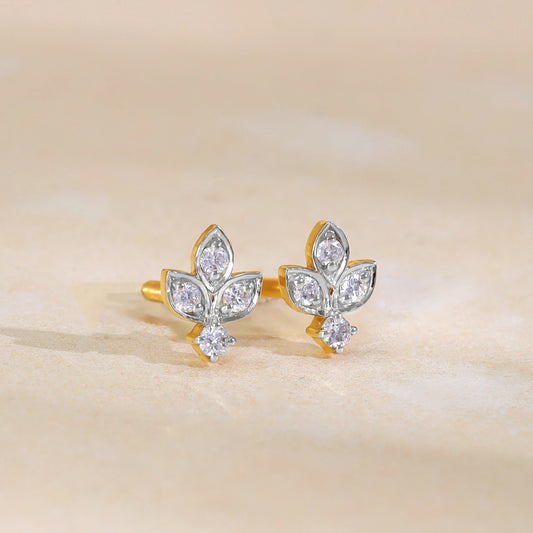 Gold Amber Radiance Lab Grown Diamond Studs
