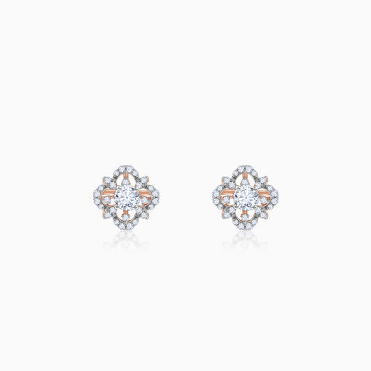 Rose Gold Floral Twist Lab Grown Diamond Earrings