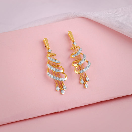 Gold Swirl Lab Grown Diamond Earrings