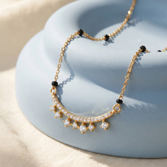 Gold Twilight Lace Lab Grown Diamond Mangalsutra