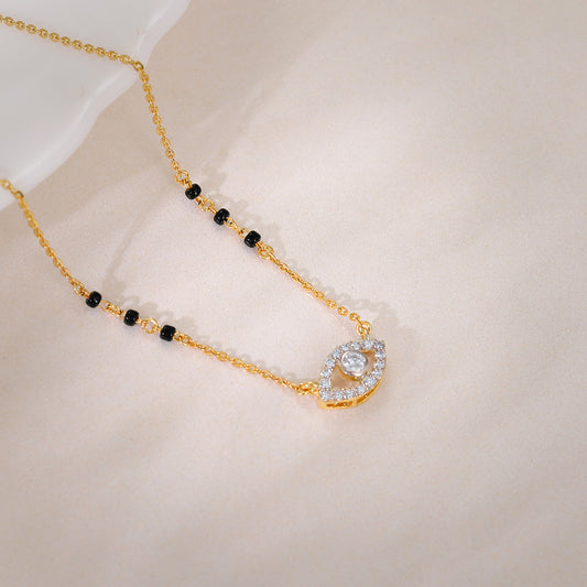 Gold Evil Eye Lab Grown Diamond Mangalsutra