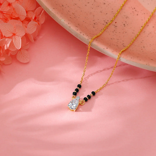 Gold Graceful Sleek Lab Grown Diamond Mangalsutra