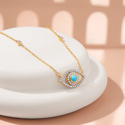 Gold Amara Evil Eye Lab Grown Diamond Necklace