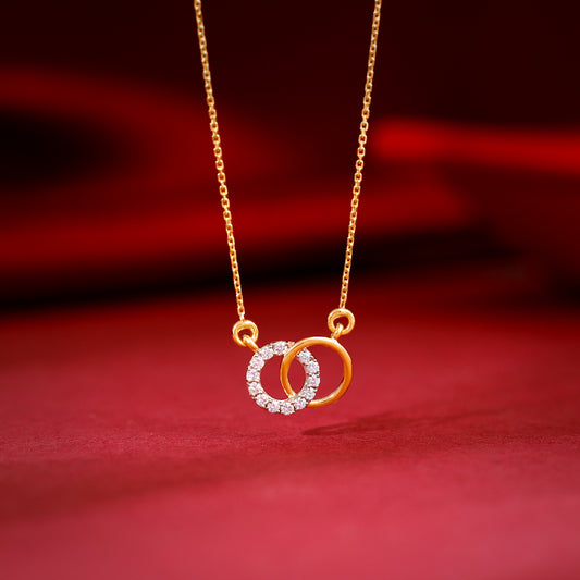 Gold Radiant Orbit Diamond Necklace