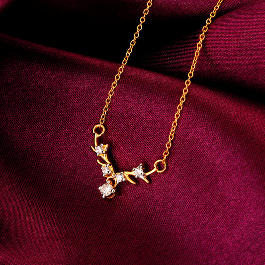 Gold Dearest Deer Diamond Necklace