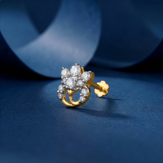 Gold Mirielle Padma Lab Grown Diamond Nose Pin