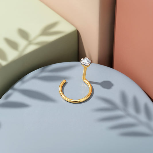 Gold Glintelle Lab Grown Diamond Nose Pin