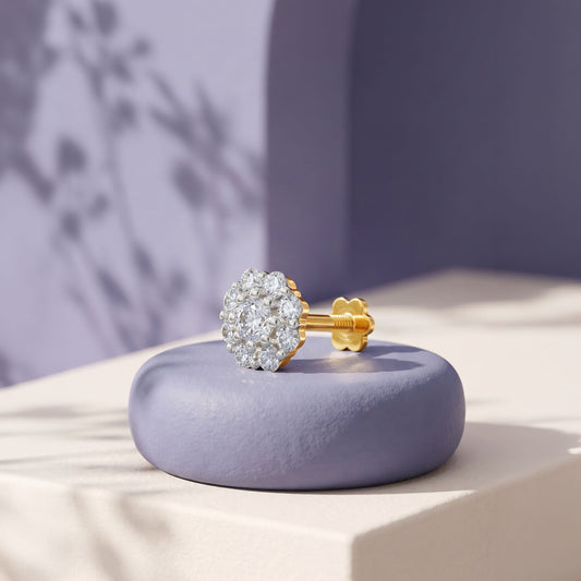 Gold Bloom Darling Lab Grown Diamond Nose Pin