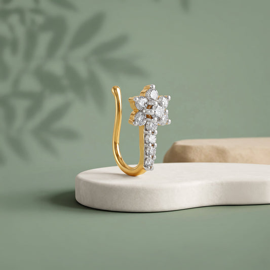 Gold Primrose Lab Grown Diamond Nose Pin