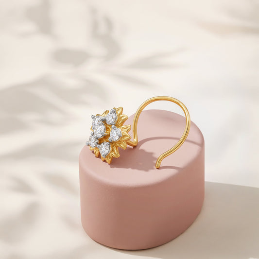 Gold Lanthe Fleur Lab Grown Diamond Nose Pin