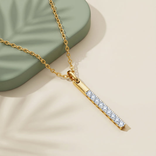 Gold Graceful Line Lab Grown Diamond Pendant