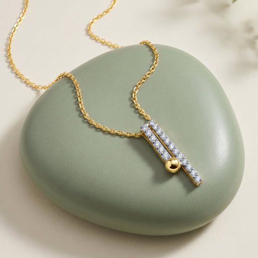 Gold Linear Muse Lab Grown Diamond Pendant