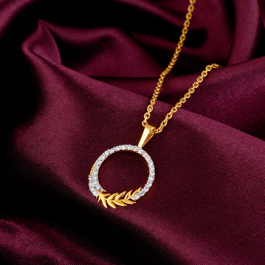 Gold Enchanted Foliage Diamond Pendant