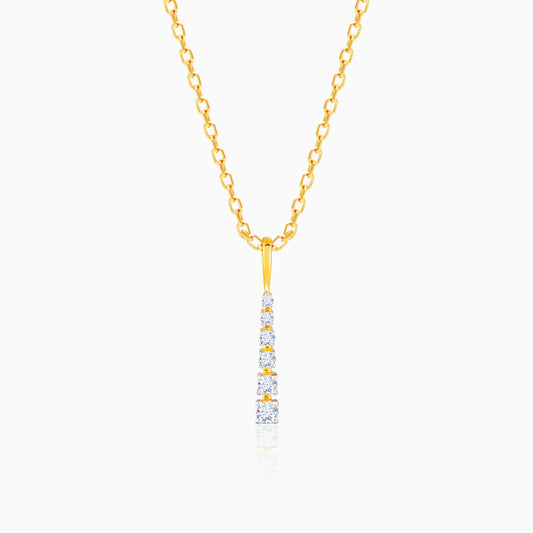 Gold Towering Glitter Diamond Pendant