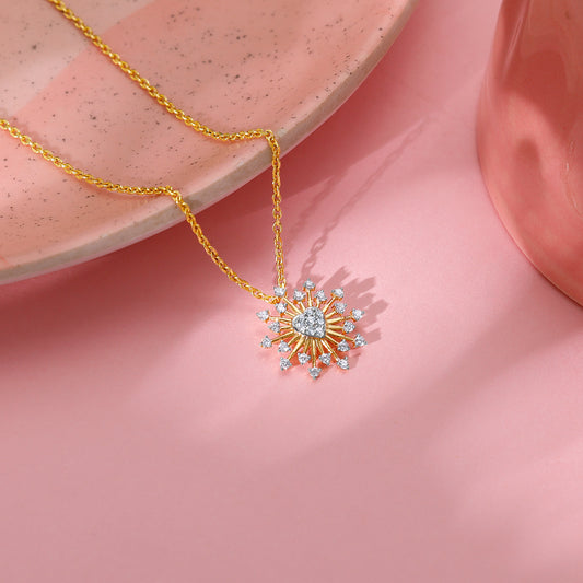 Gold Aster Diamond Pendant