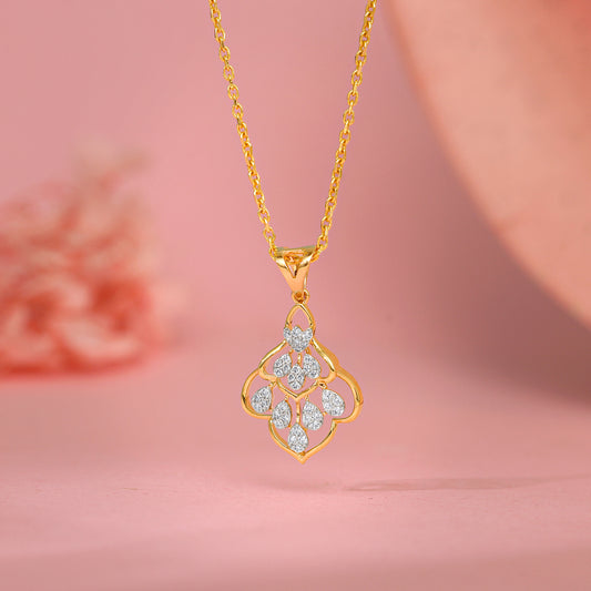 Gold Heart of Spade Lab Grown Diamond Pendant